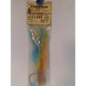 Vintage Penguin Albacore Jig NOS Sealed Feather Tail Tuna Fishing Lure